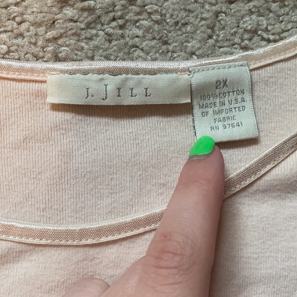 J.Jill 2X 100% Cotton Light Pink Short Sleeve Shirt - Picture 6 of 6